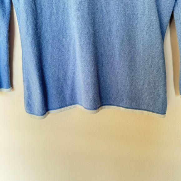 Express 100% Cashmere Womens Two Tone BLUE Pocket Sweater SIZE S - Picture 3 of 4